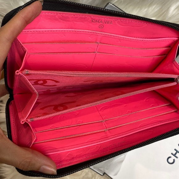 Chanel Cambon Zip Around Organizer Wallet Quilted Lambskin Black - Picture 9 of 11